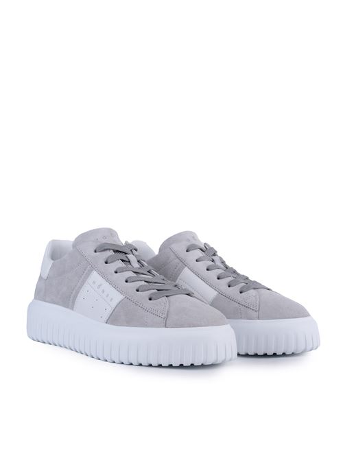 Sneakers H-Stripes in pelle scamosciata Grigio HOGAN | HXM6450FO70 PJQ0853